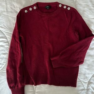 JCrew lambs wool blend sweater with jeweled buttons size M